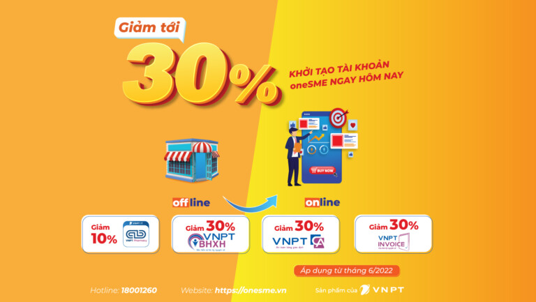 Tặng tới 30% cho khách hàng mới trên oneSME