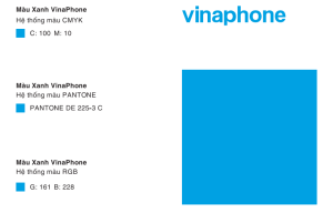 hệ thống màu xanh của logo vinaphone