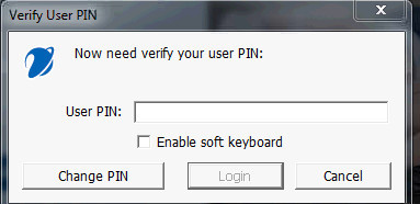 Nhập mã PIN Token