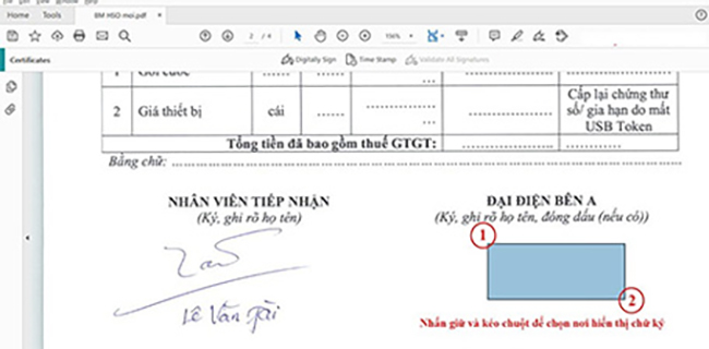 Cách sử dụng chữ ký số VNPT trên PDF bằng phần Acrobat Reader DC