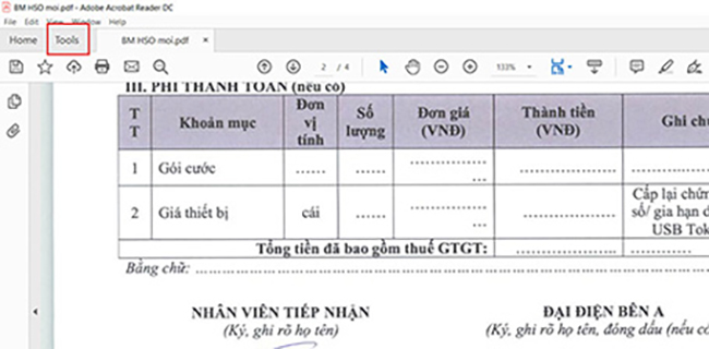 Cách sử dụng chữ ký số VNPT trên PDF bằng phần Acrobat Reader DC