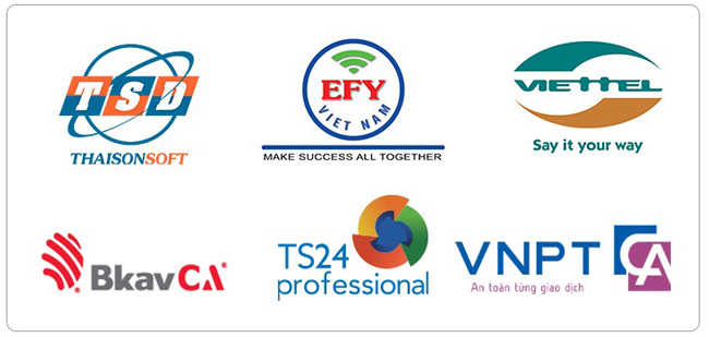 6 logo của các nhà cung cấp BHXH điện tử theo mô hình IVAN.