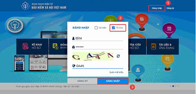 Đăng nhập cổng thông tin điện tử BHXH Việt Nam