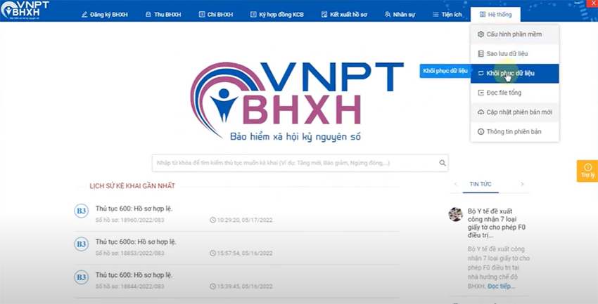 Cách sao lưu và phục hồi dữ liệu VNPT BHXH 5.0 nhanh chóng