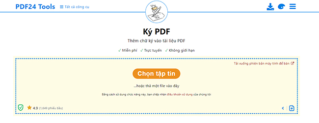 Tạo chữ ký điện tử trong PDF trên máy tính