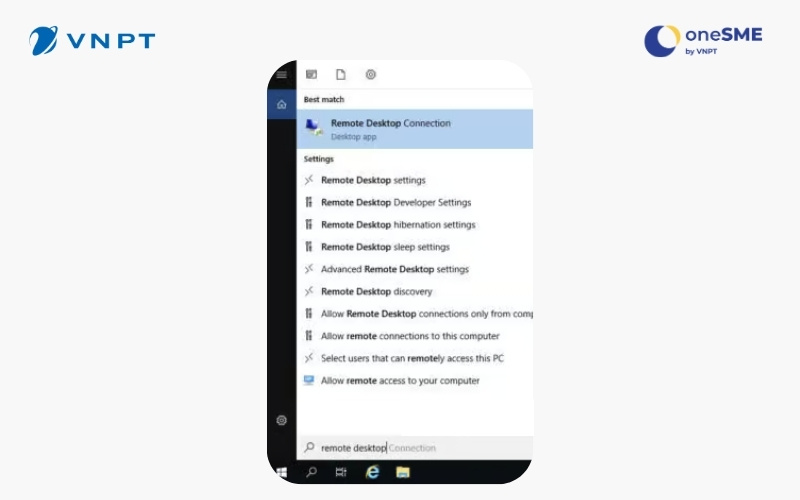 Tìm ứng dụng Remote Desktop