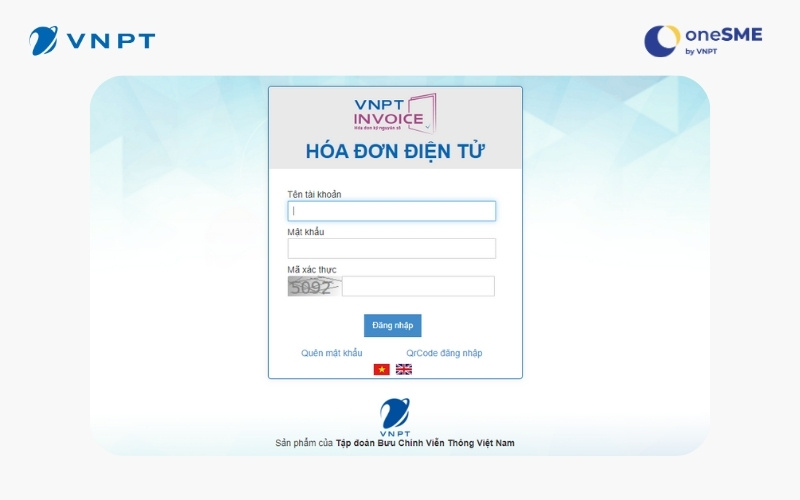 Truy cập vào đường link hệ thống để sử dụng phần mềm VNPT Invoice