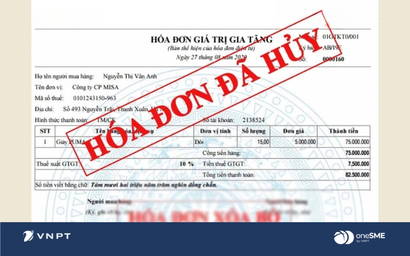 Hủy hóa đơn điện tử là vô hiệu hóa giá trị sử dụng của một hóa đơn đã phát hành