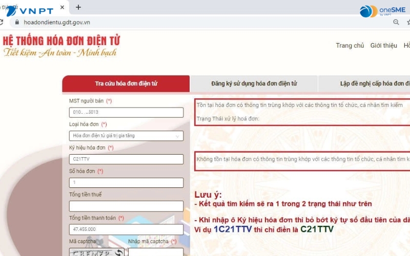 Tra cứu dữ liệu hóa đơn trên hệ thống hóa đơn điện tử