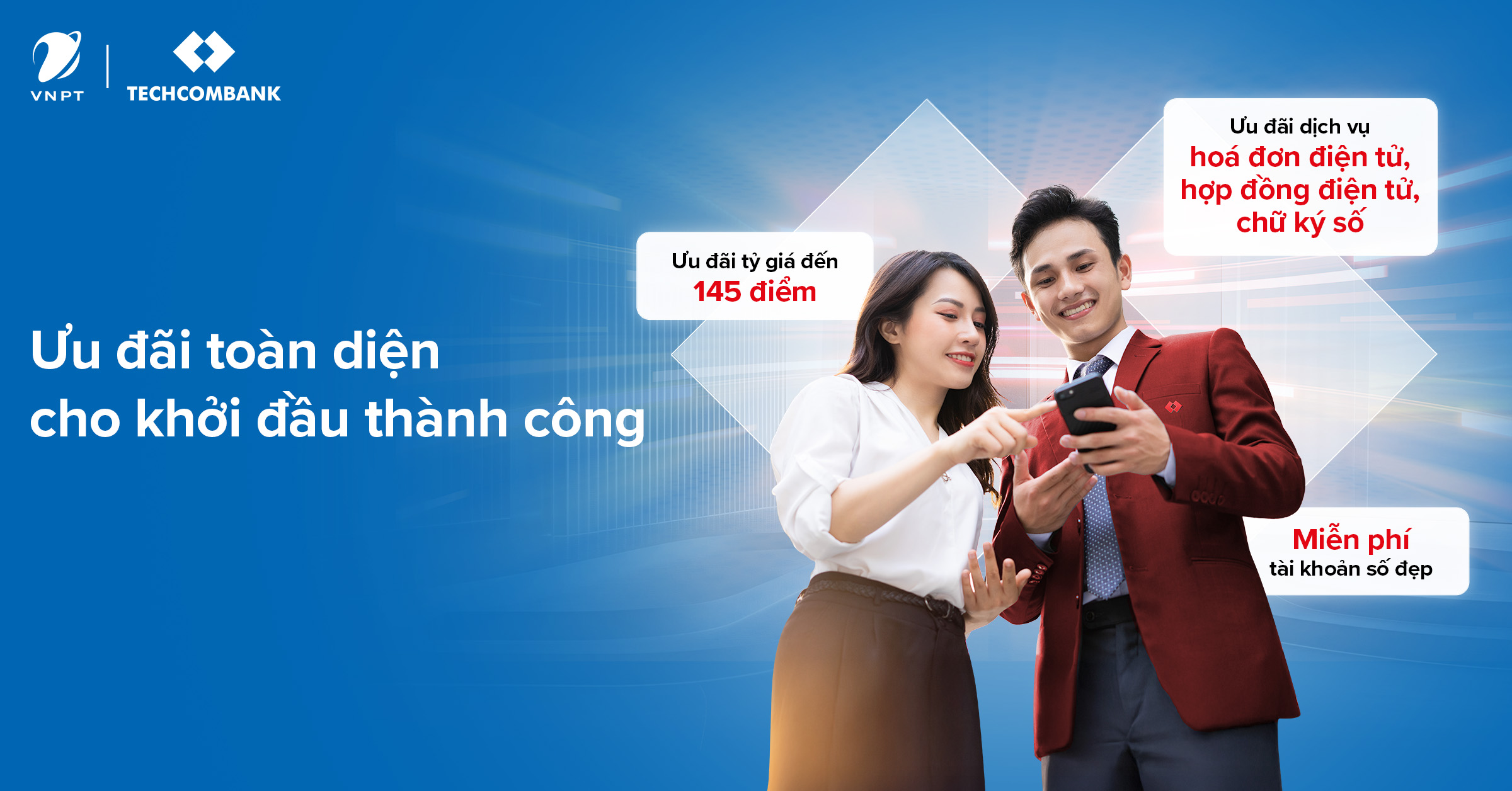 Mở tài khoản doanh nghiệp Techcombank - Nhận ưu đãi đặc quyền lên đến 2.5 triệu VND từ VNPT Hà Nội