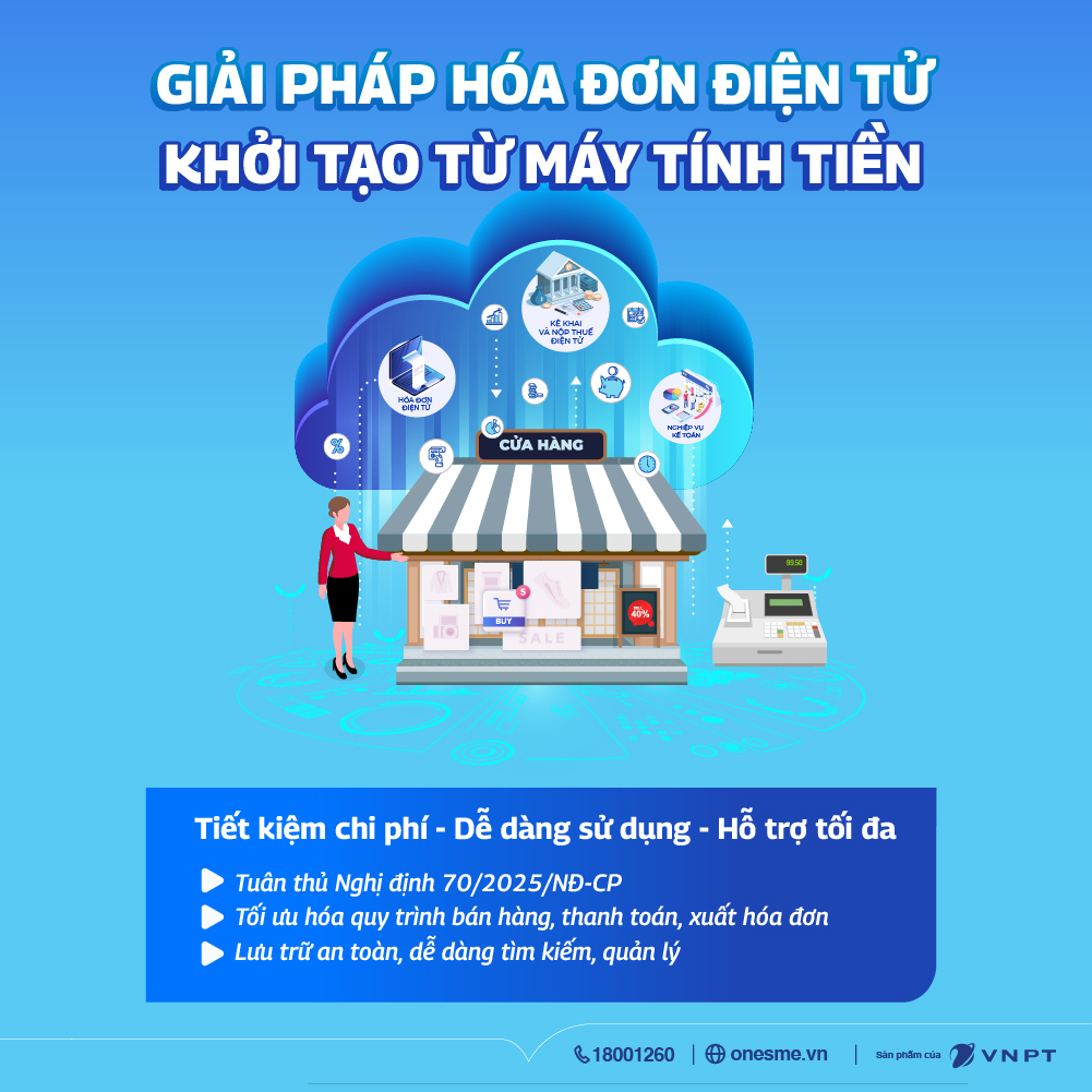 Hóa đơn điện từ khởi tạo từ máy tính tiền