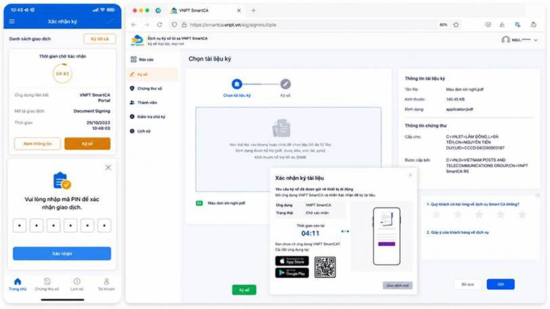 Yêu cầu xác thực bằng VNPT SmartCA trên điện thoại