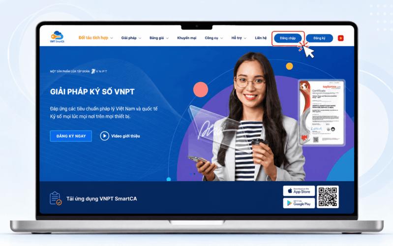 giao diện trang chủ smartca vnpt