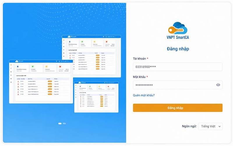đăng nhập smartca