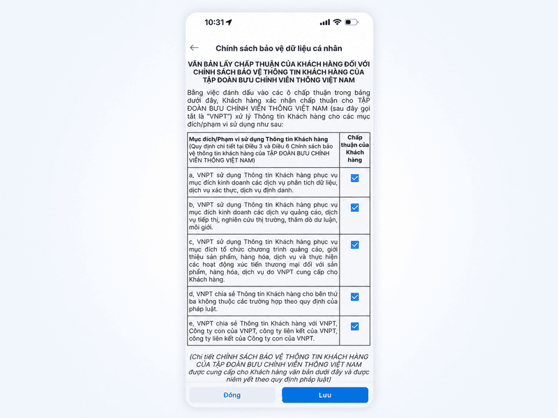chính sách bảo vệ dữ liệu cá nhân vnpt smartca
