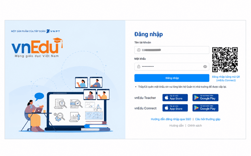 đăng nhập vnedu trên máy tính