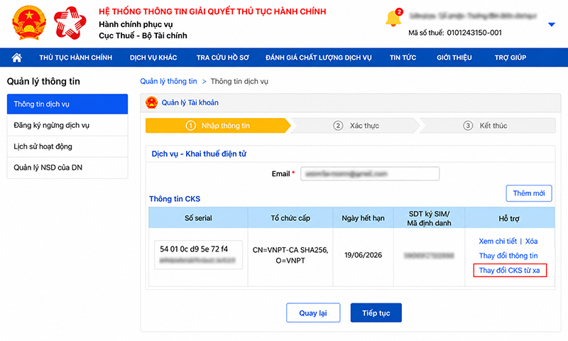 thay đổi chữ ký số