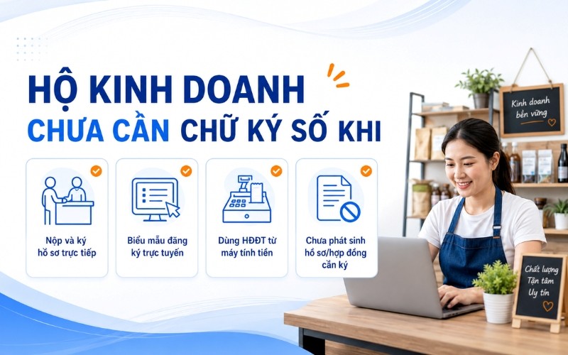 Hộ kinh doanh chưa cần chữ ký số trong một số nghiệp vụ.