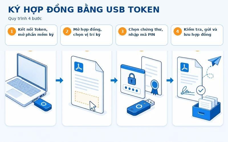 Quy trình 4 bước ký hợp đồng bằng chữ ký số USB Token